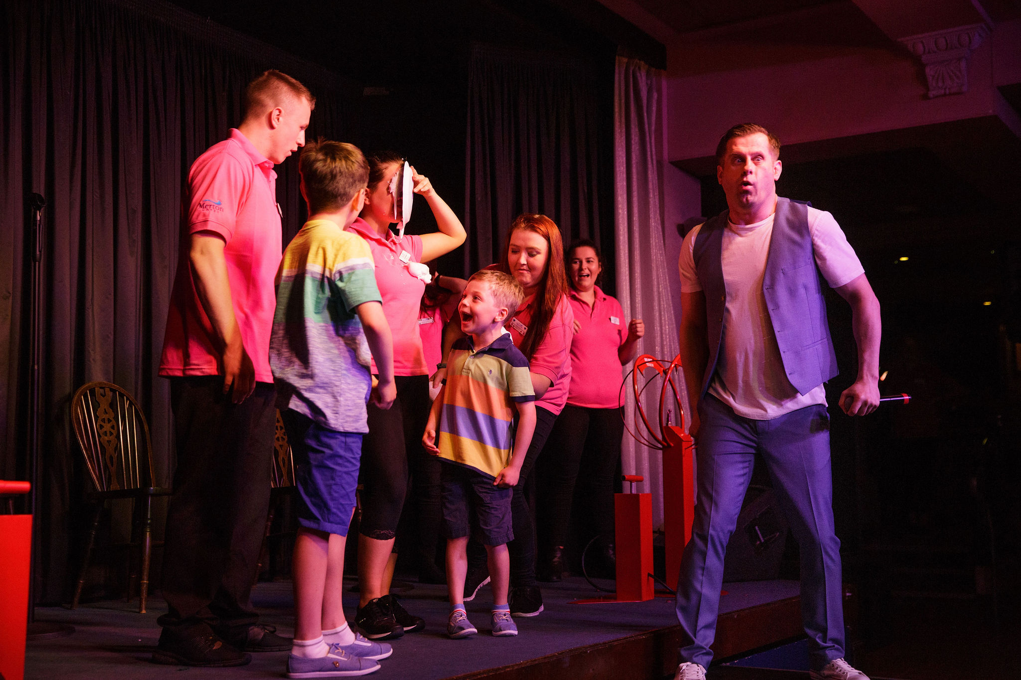 Kids Crew member gets a custard pie in the face